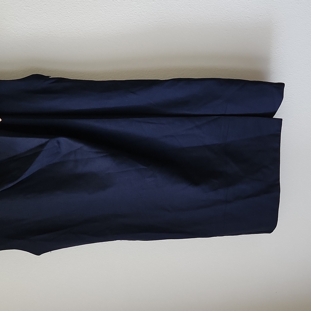 LA LIGNE Wool Cowl Neck Draped Tailored Shift Dress In Navy NWT Sz S made in USA - Picture 5 of 13